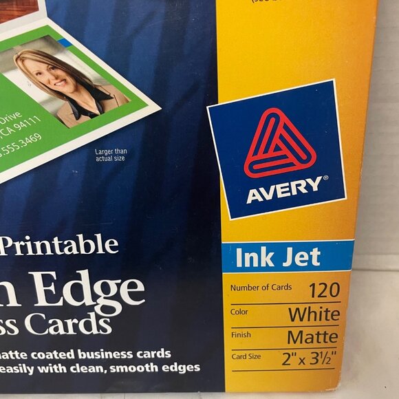 Avery 8820 Folded Two-Side Printable Clean Edge Business Cards 2"x3.5" 120 Cards - Picture 1 of 7